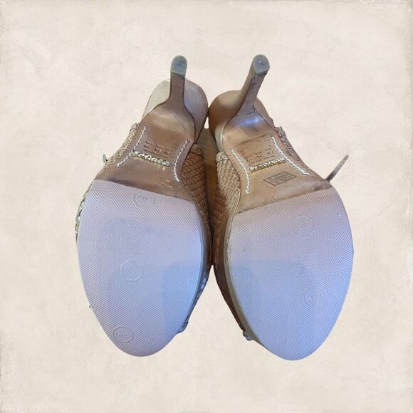 Schutz Woven Leather Gladiator Platform Heels 7 - Picture 5 of 5